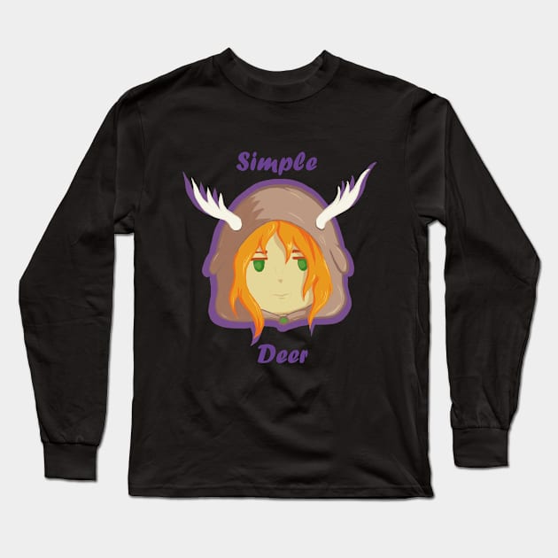 Girl in a deer costume Long Sleeve T-Shirt by Simple_Deer